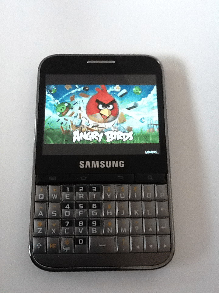 A mobile phone with a screen.