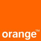 A solid orange square features the word “orange” in bold, lowercase white text at the bottom left corner. A small "TM" (trade mark) symbol appears in white next to the word “orange.” The background is entirely orange.