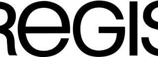 The image displays the word “REGIS” in bold, uppercase black letters against a white background. The font is modern and sans-serif, with evenly spaced, thick lines giving the text a clean and contemporary appearance.