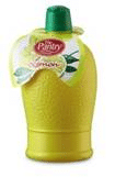 A yellow plastic bottle with a label.