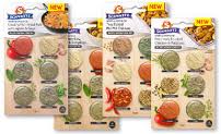 Four packets of Sunbird cooking spice blends are displayed in a row. Each packet features different spice assortments in clear round containers, labelled with images of dishes and herbs, and marked with “NEW” yellow tags in the top right corners.