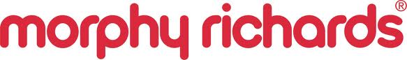 The image shows the "morphy richards" logo in rounded, lowercase red letters on a white background. A small registered trade mark symbol (®) appears at the top right corner of the letter "s.