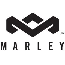 A black geometric logo resembling the letter "M" is centred above the word "MARLEY" in bold, uppercase letters. The design is simple and modern, using clean lines on a white background.