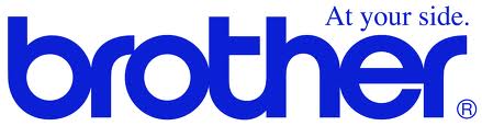 The image shows the Brother company logo. The word "brother" is written in bold, rounded blue lowercase letters. In the top right corner, the phrase "At your side." appears in smaller, blue text. The background is white.