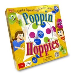 A yellow box with colourful objects on it.