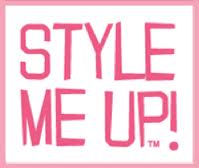 A pink and white logo with bold, uppercase text reads "STYLE ME UP!" in pink letters on a white background, with a pink border outlining the rectangular design.