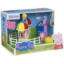 A toy box with a pig balloon ride.