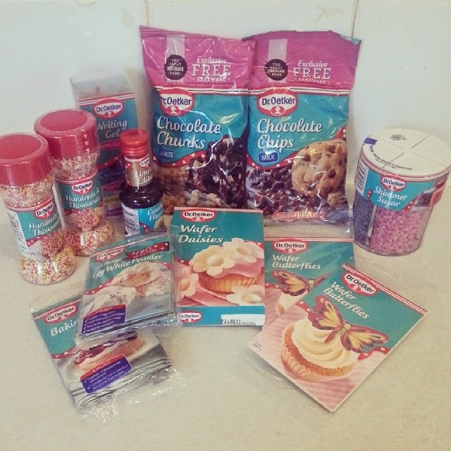 A group of food items on a worktop.