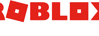 The image shows the "ROBLOX" logo in bold, red, block letters on a white background. The first and second "O"s are stylised as tilted, square-shaped blocks with a smaller square cut-out in the centre.