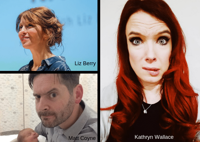 A collage of people with different expressions.